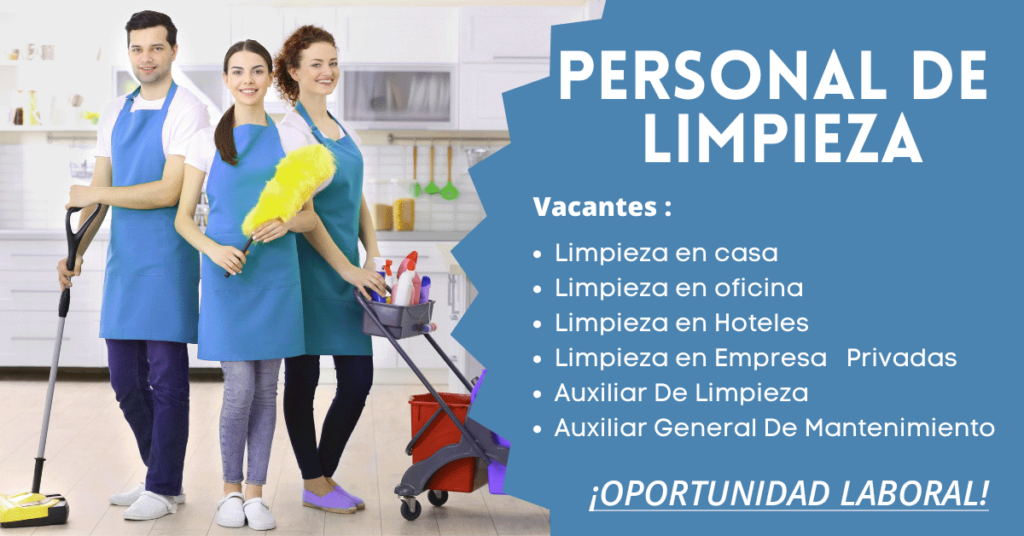 SE SOLICITA PERSONALES DE LIMPIEZA
