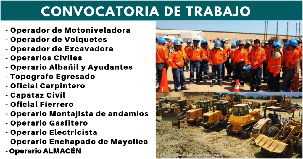 SE BUSCA OBREROS PARA CARRETERAS